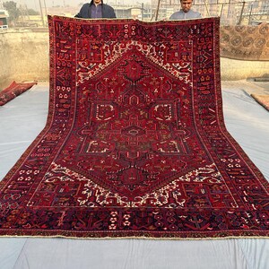 8.0x11.3 ft Afghan Hand-Knotted Rug, Caucasian Tribal Geometric Pattern, Vintage Wool Carpet, Living room rug, Outdoor rug, Moroccan rug