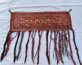 Verzamelaarsstuk, 1 x 3 antiek Turkmeens tribal jalar-tapijt muur hangend zeldzaam bukharatapijt handgemaakt decoratief stuk, accentdecor