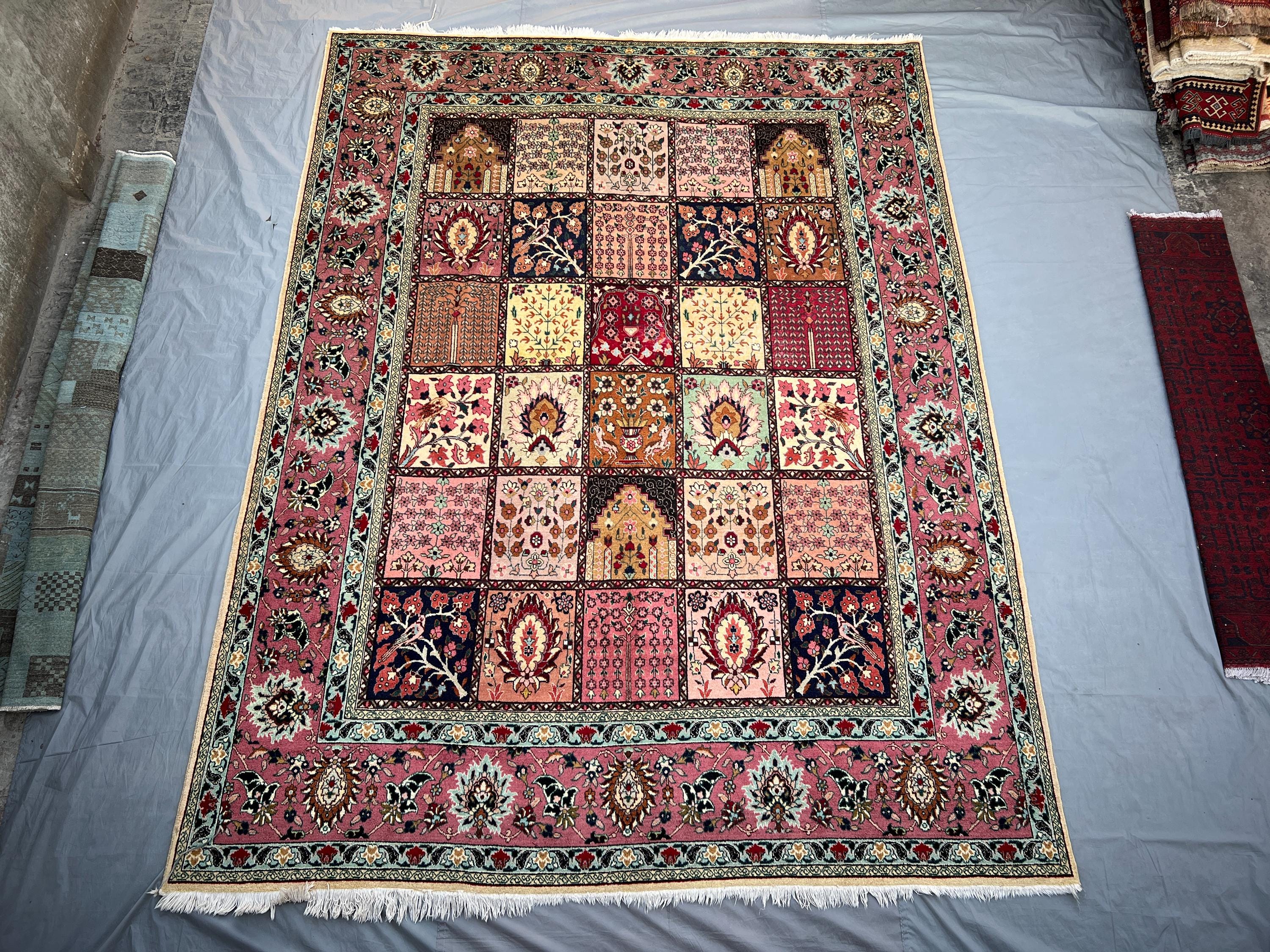 Vintage Afghan Hand-Knotted Rug 10x13 Tribal Turkmen Wool Carpet | Geometric Oversized Rug | Caucasian Style L
