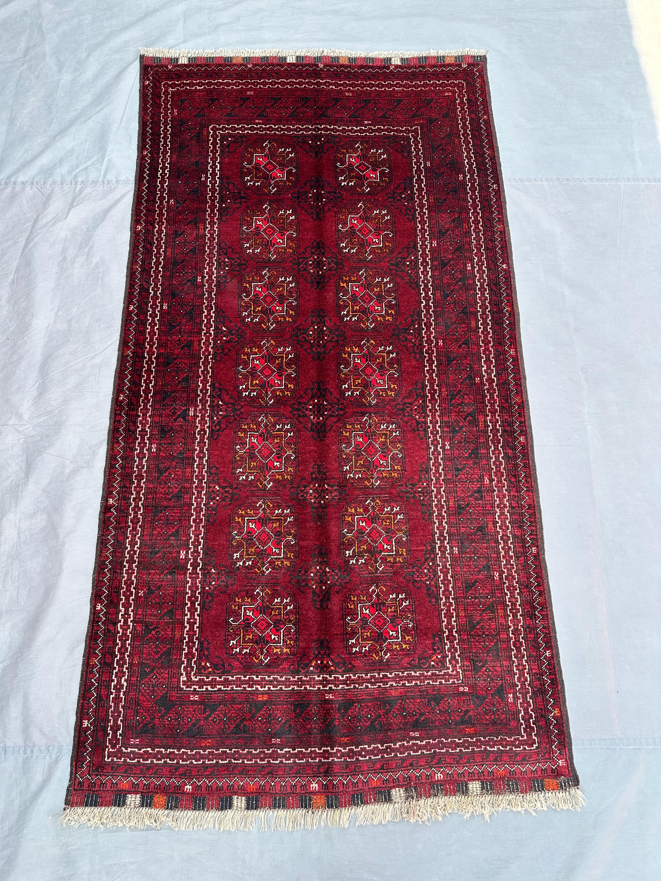 4x7 Antique handmade tribal rug, Turkmen Bukhara rug, Vintage Old Carpet, Kitchen rug, Bedroom Rug, Bohemein Decor Turkish Tekke Rare rug