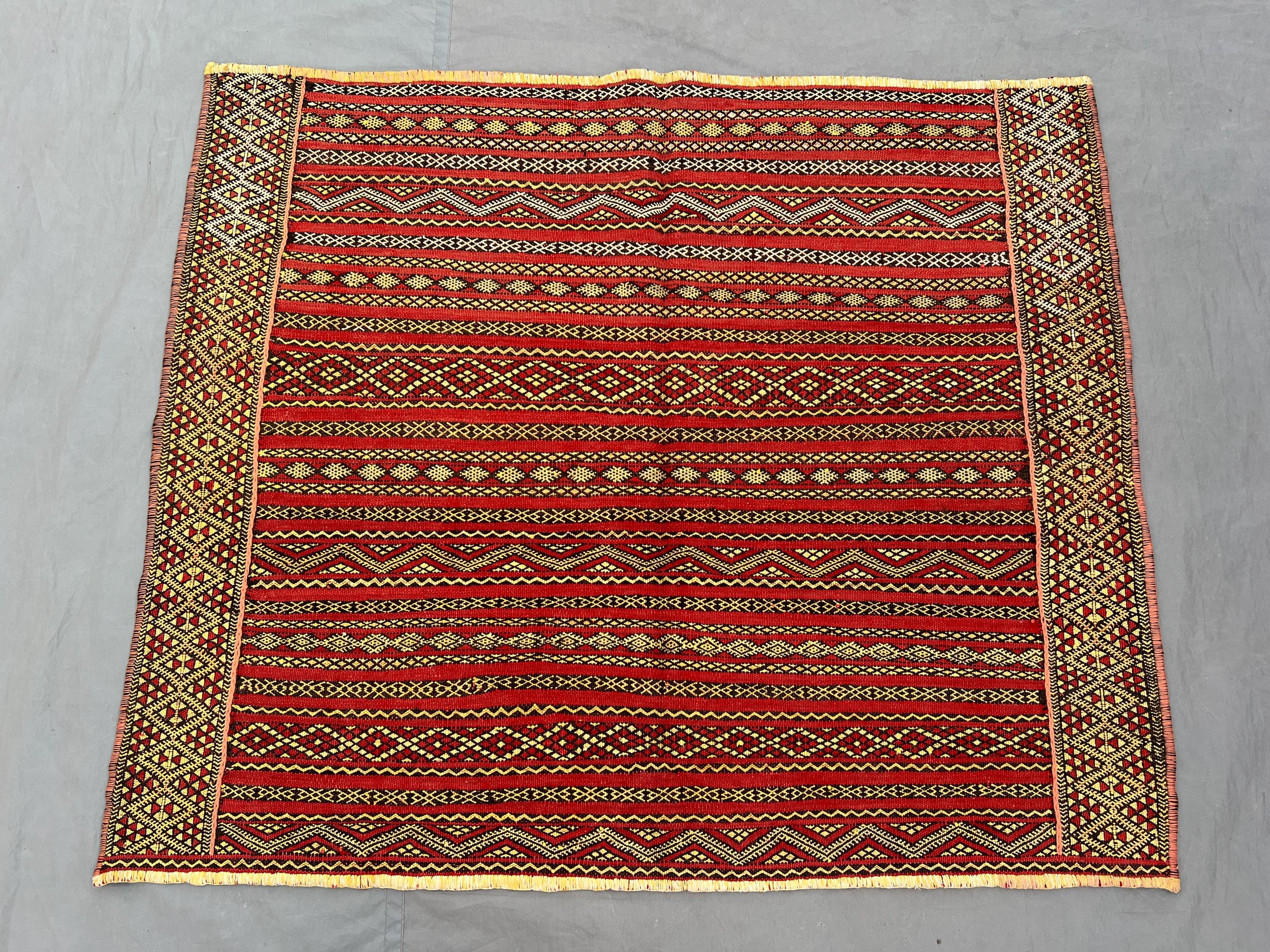 Afghan hand knotted 3 x 4 ft vintage square rug soft wool pile one of a kind tribal small area decor balochi geometric design