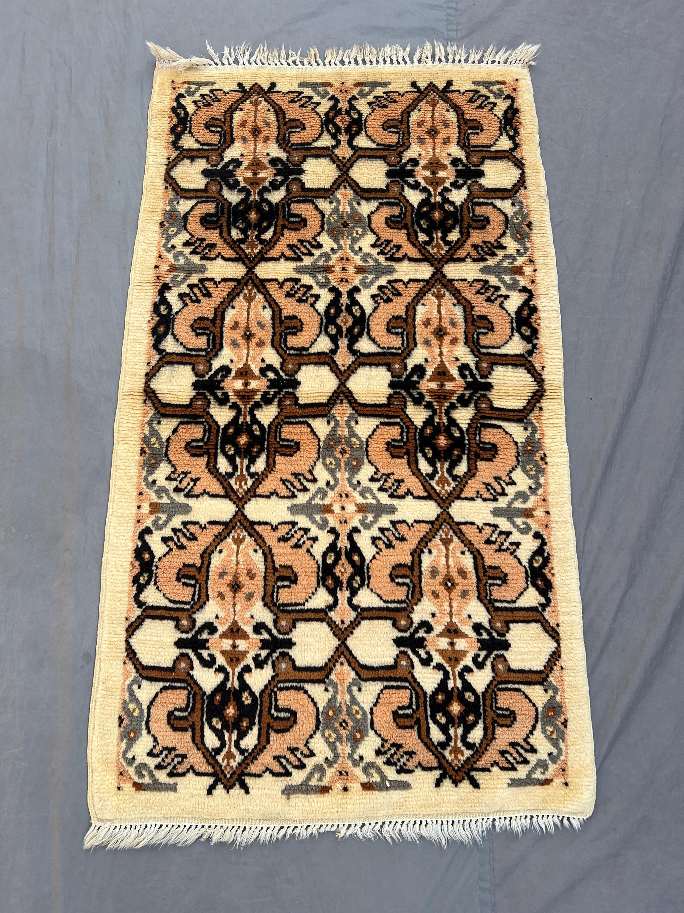 3 x 5 ft Afghan hand knotted vintage soft pile small area rug one of a kind moss rug tribal balochi design