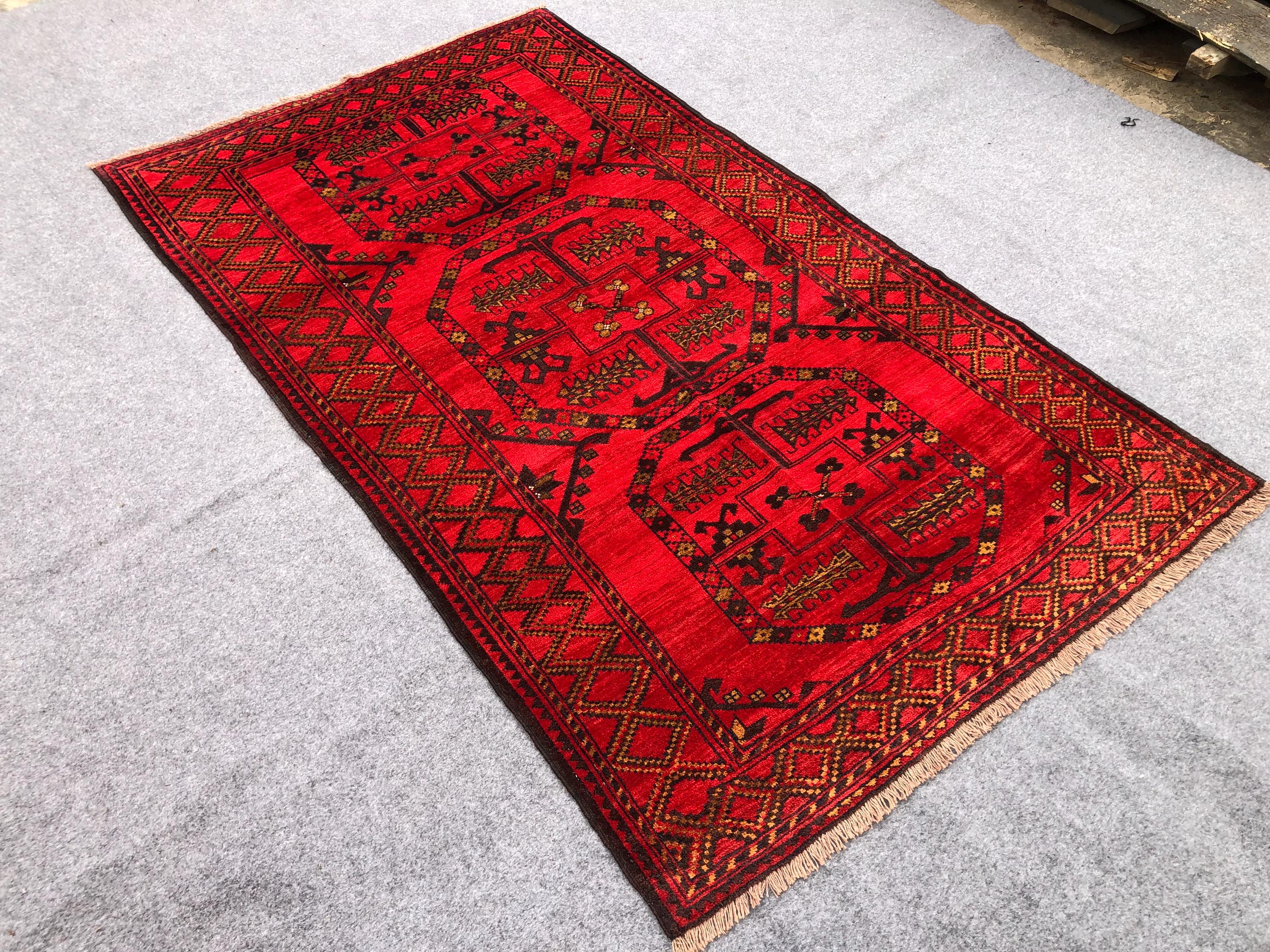 4.3x7.5 ft Antique Baluch Taimani Rug/ Afghan Handmade Wool Rug/ Oriental Turkmen Rug/ Distressed Vintage Tri