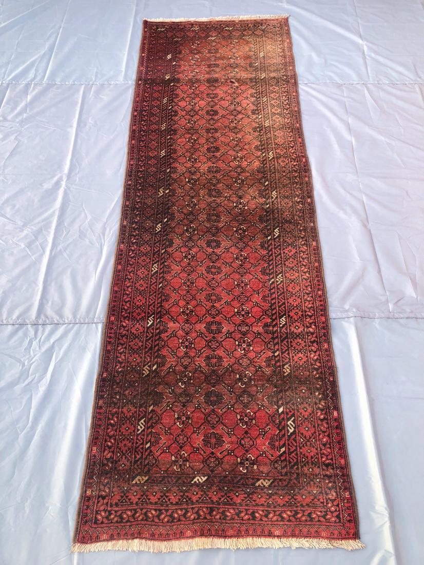 Turkmen Vintage Runner Rug - 3x10 ft, Handcrafted Wool, Tribal Pattern, Bohemian Accent , Handmade vintage rug , vintage runner rug