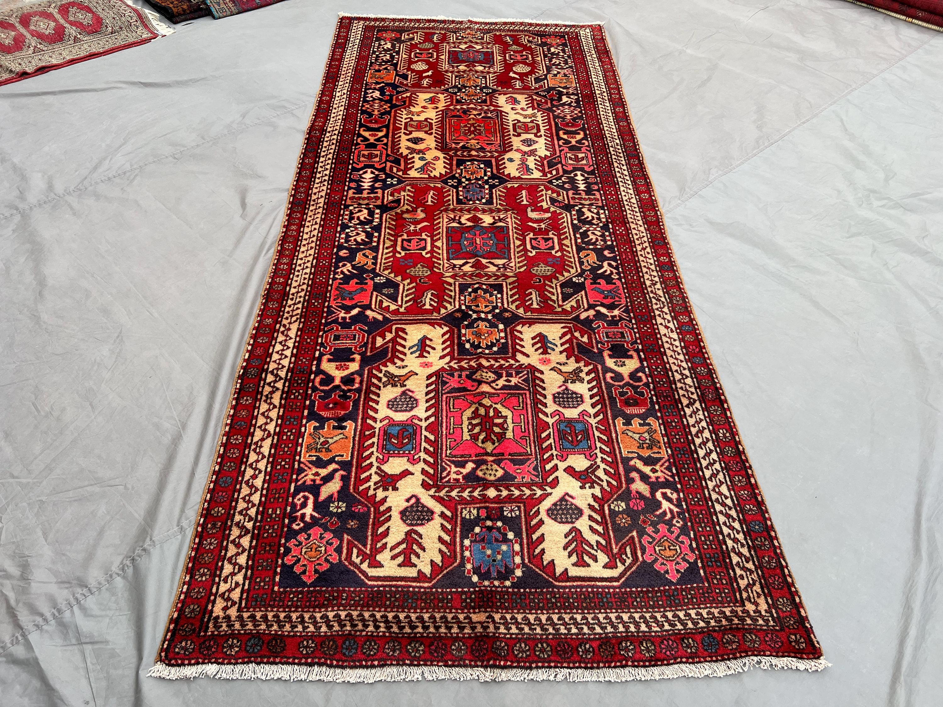 4x11 Turkish Hand-Knotted Vintage Runner, Oriental Medallion Wide Runner Rug, Soft Wool Unique Hallway Rug, Ge
