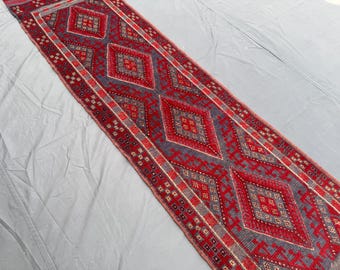 2'1x8'3 ft Runner Rug, Afghan Handmade veg dyes wool Narrow Runner rug, Antique Oriental Runner Rug, Turkmen Tribal Mashwani Rug Hallway Rug
