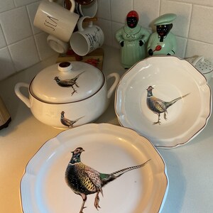 Stanhome Pheasant series Large Serving Platter, serving bowl and Large dutch oven with Lid 4 pc set