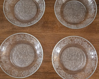 Princess House Fantasia glass lunch/salad plates set of 4