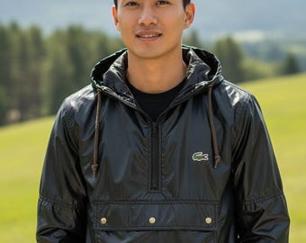 Vintage 90s Lacoste Zipper Harrington Reversible Jacket Large