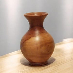 Vase of Apple wood for Dried Flowers |Rustic Wood Vase | Decorative Vase For Dried Flowers | Carved Minimalist Vase Plant Accessories