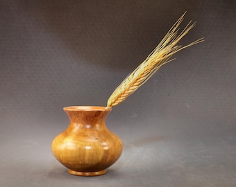 Jarrón de madera de peral para flores secas / Decoración rústica minimalista