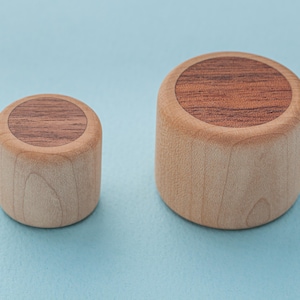 Set of 2 pulls - Maple and Padauk  oiled - Fast Shipping Handmade Wooden Cabinet Knobs