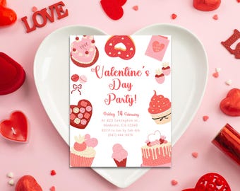 Valentine’s Day Party Invitation, Valentine Invite for Kids, Printable Classroom Valentine, Editable Digital Download
