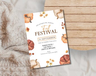 Editable Fall Festival Flyer: Pumpkin Patch Party Invitation (Digital Download)