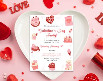 Valentine’s Day Party Invitation, Valentine Invite for Kids, Printable Classroom Valentine, Digital Download