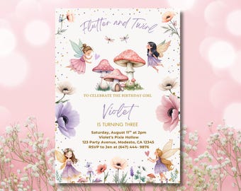 Editable Fairy Birthday Invitation: Magical Garden Party (Digital Download