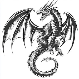 Dragon SVG - Intricate Fantasy Dragon Cut File for Cricut and Silhouette