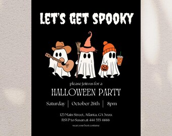 Invito alla festa di Halloween a tema fantasma spettrale (download digitale)