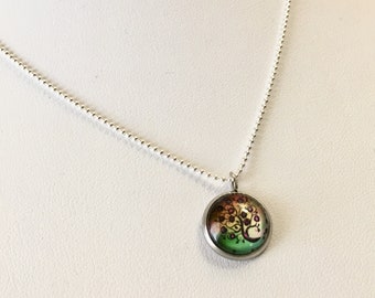 Tiny Whimsy Tree Pendant on Sterling Silver Ball Chain (N-245)