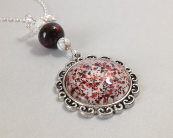 Nail Polish Necklace with Handmade Lampwork Glass on Silver Filled Chain (N-219)