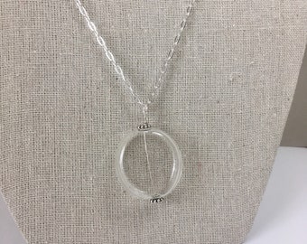 Handmade Hollow Glass on Sterling-Filled Silver Chain (N-236)