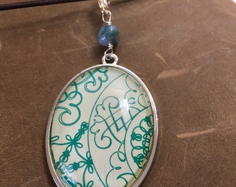 Planner Charm - Teal Toile (PC-16)