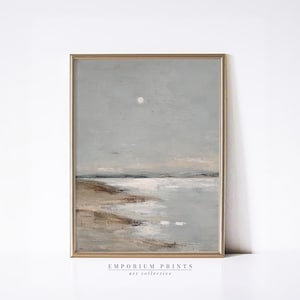 Soft Lake Reflections Print | PRINTABLE Minimalist Landscape Wall Decor | Neutral Earth Tone Digital Art for Rustic or Modern Nature Homes