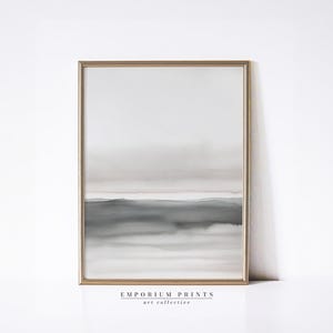 Minimalist Watercolor, Horizontal Wall Art, Printable Watercolour, Neutral Watercolor Landscape, Abstract Painting, Instant Download