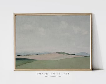 Muted Hills Landscape Print | PRINTABLE Minimalist Wall Art | Soft Neutral Earth Tones for Rustic, Farmhouse, or Contemporary Decor