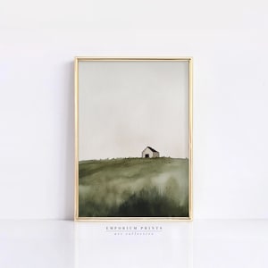 Barn Wall Art, Barn Painting, White Barn Print, Landscape Painting, Printable Wall Art, Printable Landscape, Minimalist Wall Art, Barn Art