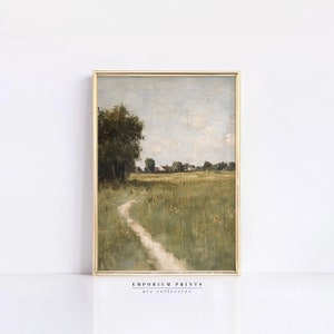Landscape Oil Painting, Country Oil Painting, Vintage Landscape Print, Farmhouse Printable Art, Printable Wall Art, Landscape Wall Art