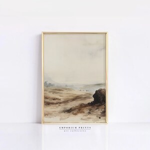 Vintage Landscape Watercolor Painting Wall Art | Printable Wall Art | Gallery Wall Art Fine Art Print | Neutral Downloadable Art