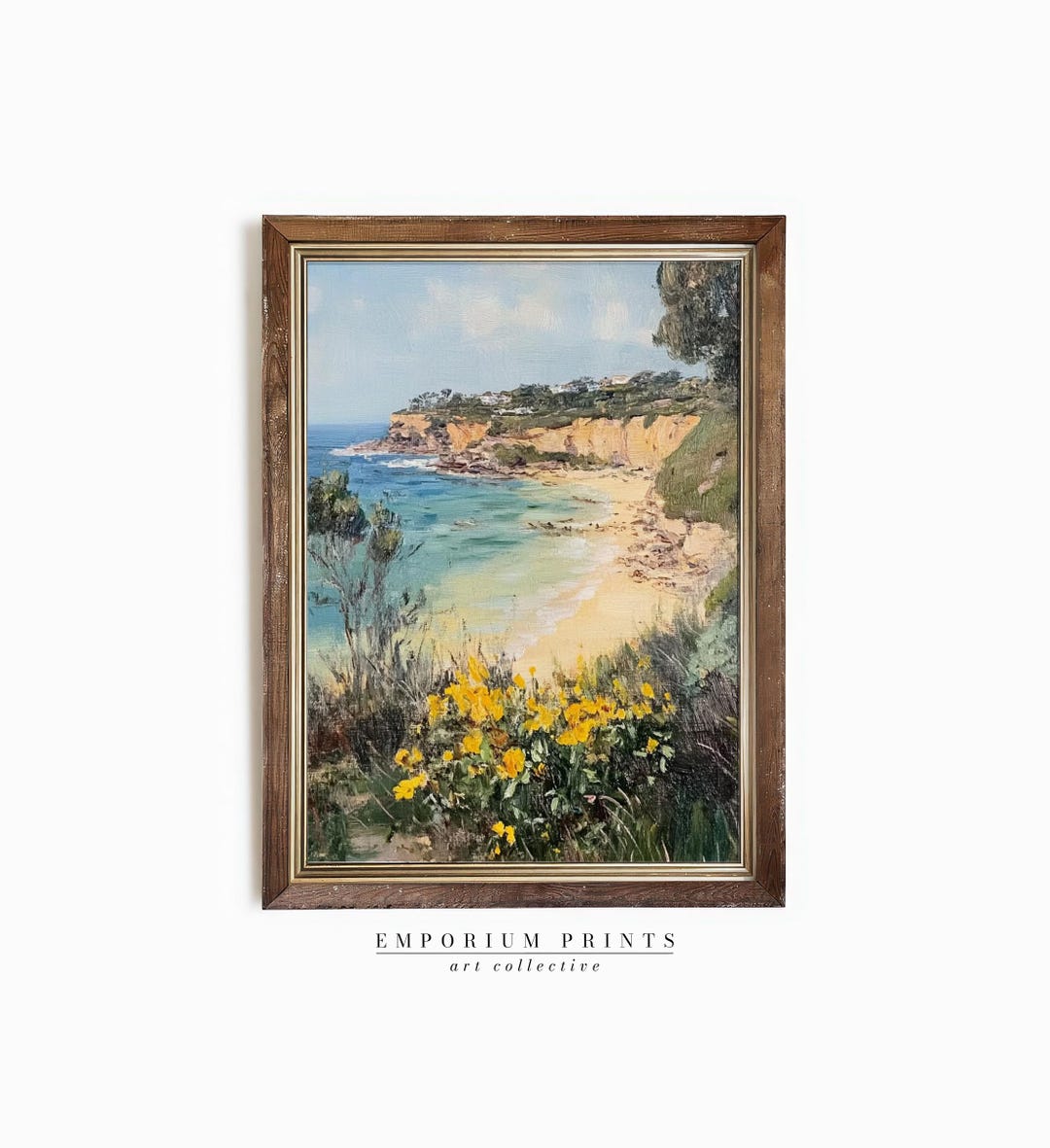 Mediterranean Cliffside Print | PRINTABLE Coastal Landscape Painting ...