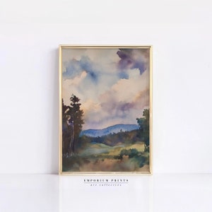 Vintage Abstract Landscape Print | PRINTABLE Wall Art | Landscape Downloadable Print | Digital Art | Digital Downloads | Farmhouse Decor