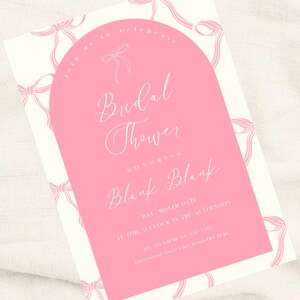 Pink Coquette Bridal Shower Invitation Template - Digital Download