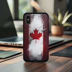 Phone Case, Canadian Flag Tough Case for iPhone, Samsung Galaxy, Google Pixel, Protective Cover, Patriotic Gift