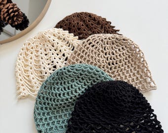 Modello facile per cappello a rete all'uncinetto, file PDF + VIDEO, modello per cappello a maglia, modello per cappello estivo all'uncinetto