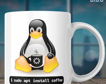 "Linux Pinguin Kaffeetasse - ""Programmierer & Programmierer"" Tasse - ""Linux"" Geschenk - Lustige Programmier Kaffeetasse für Tech-Liebhaber."