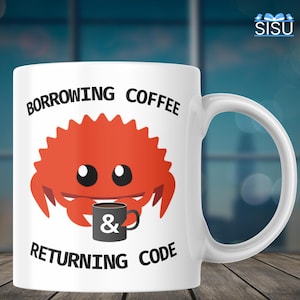 Tazza da programmazione Rust - Regalo per programmatori di Ferris the Crab, tazza da caffè Rustacean, tazza divertente con umorismo per sviluppatori Rust