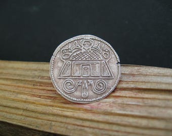 Birka or Haithabu 870-900 AD Kings of Denmark Anglo Saxon Viking Silver Ar Bracteate Carolus-Dorestad type 1,48 gr.
