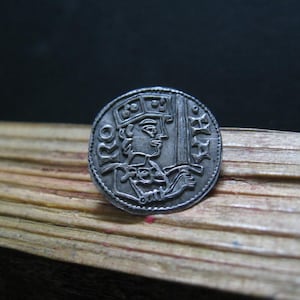 Harald Hen 1074-1080 King of Denmark Medieval Silver Ar PENNY Roskilde Moneyer Esgar