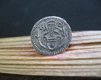 HARALD BLUETOOTH 940-985 AD King of Denmark Anglo Saxon Viking Silver Ar Bracteate Mint Hedeby