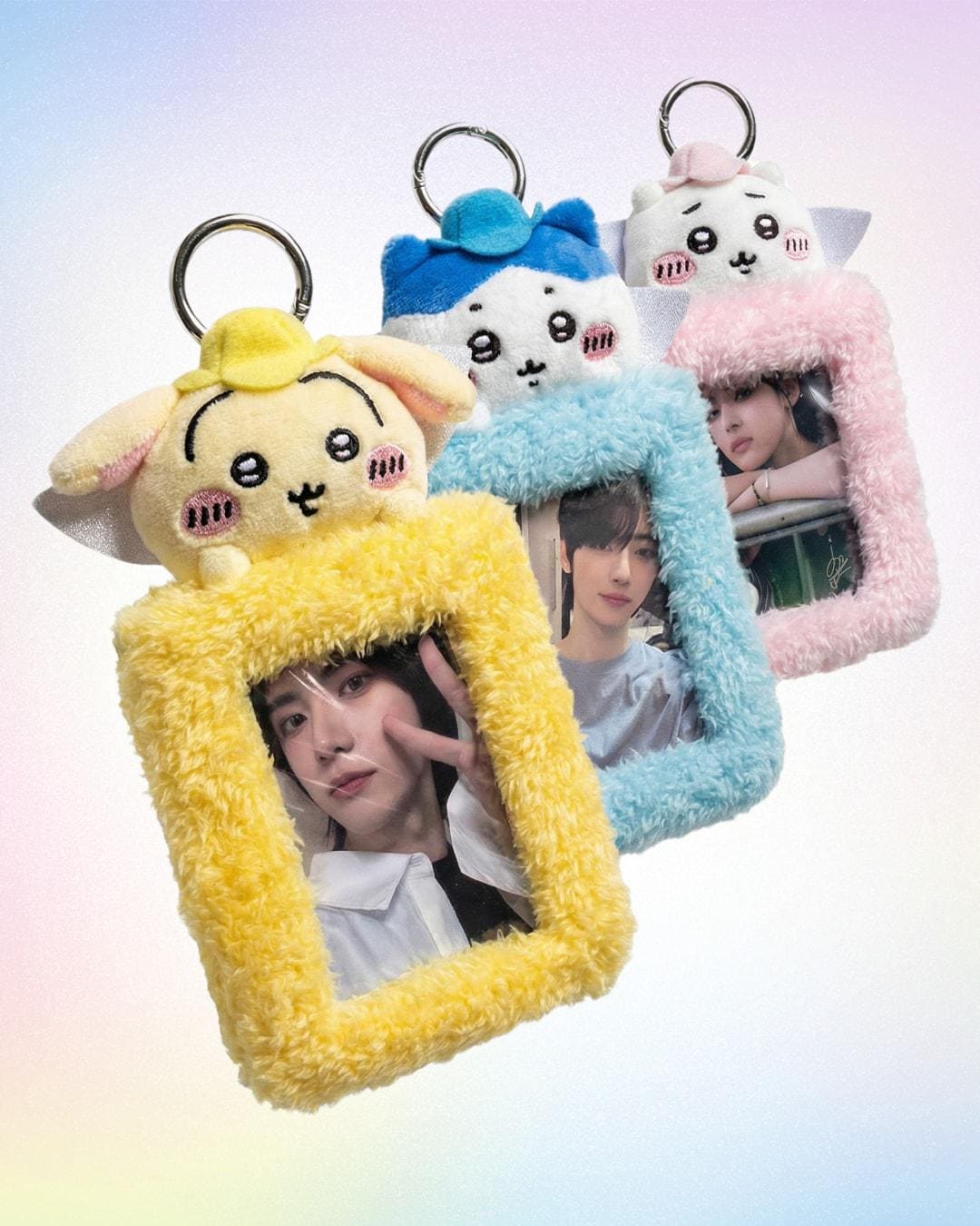 Hachiware Fairy Plush Photocard Holder: Usagi Chiikawa Pastel Kpop