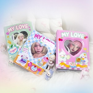 My Love Kawaii Photocard Binder - Kpop Card Collect Book, Mini Photo Holder Album, Cute Journal Decor, Aesthetic PP Page Binder - CottonKoko