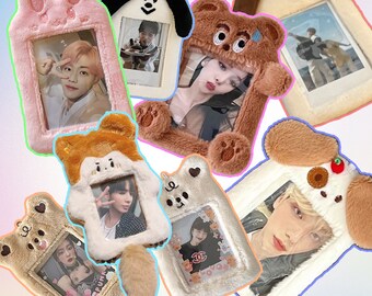 Portatarjetas de peluche esponjoso: llavero de ídolo del K-pop