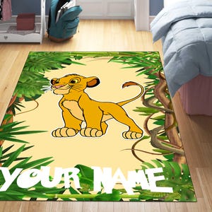 König der Löwen,Baby Löwe Teppich Spiel Matte,Babyzimmer Dekor,Neugeborenen Geschenk,Spiel Teppich,Kinderzimmer Teppich,Personalisierter Teppich,Geschenk für Kinder,Kinderzimmer Teppich