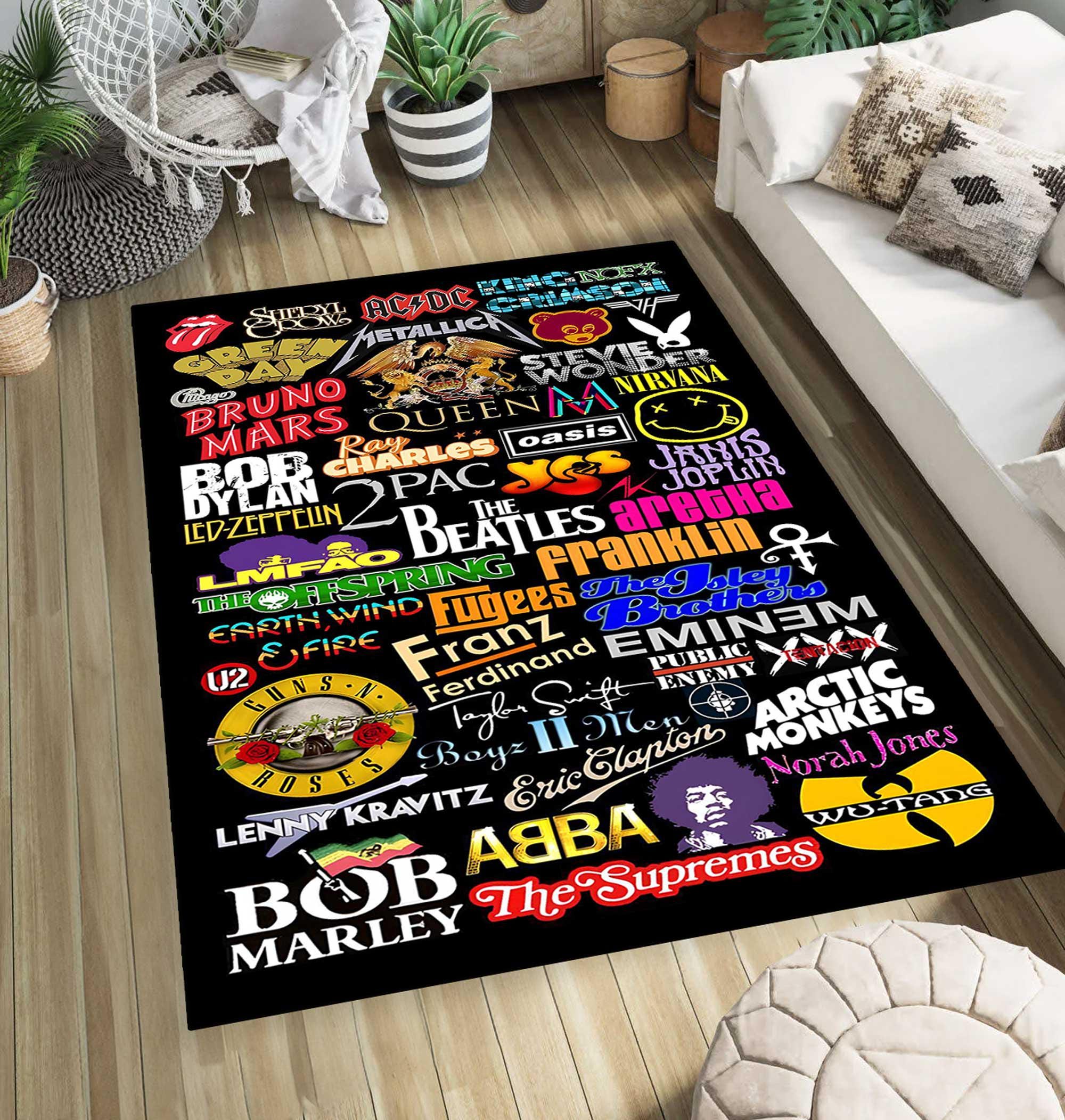 Rock Collage Rug, Rock Music Rug, All Rockn Roll, Heavy Metal Rug ...