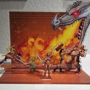 Golden Axt (Episches Kampf-Diorama) - Acryl-Aufsteller Pixel Art