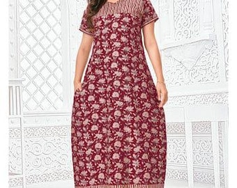 New Bandhani Cotton Print Design Nighty Indian/sleep Wear With Additional  Stitch Bust 48 - Etsy