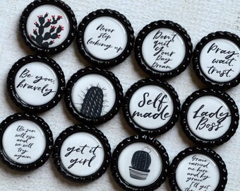 Lady Boss Magnets- Gift for Boss- Empowerment and Motivational Gift- Bravely- Self Made- Get it Girl- Don't Quit Your Day Dream- Mom Boss